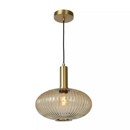 Zarek Lantern Shape Vertical Striped Stained Glass Pendant Light