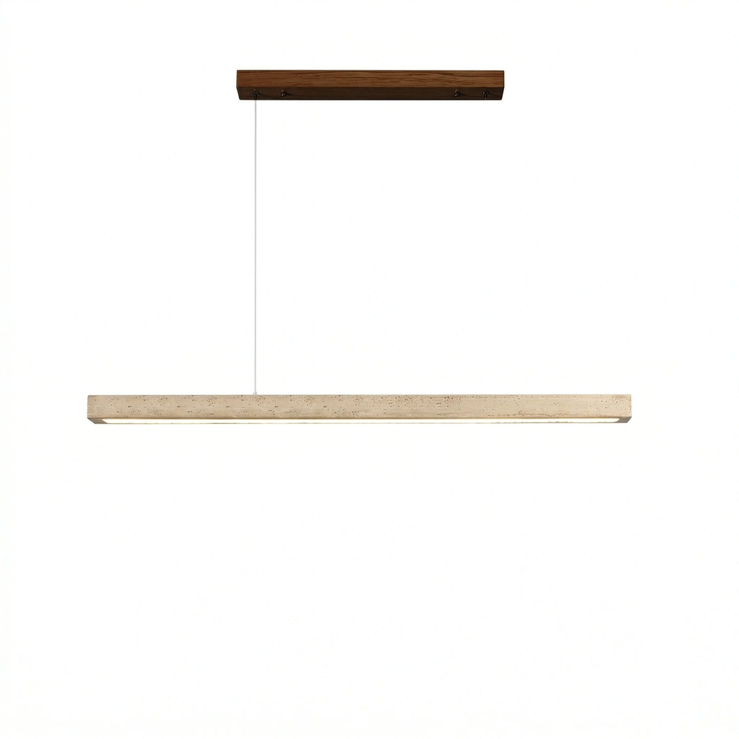 Umberto Minimalist Travertine Linear Pendant Light