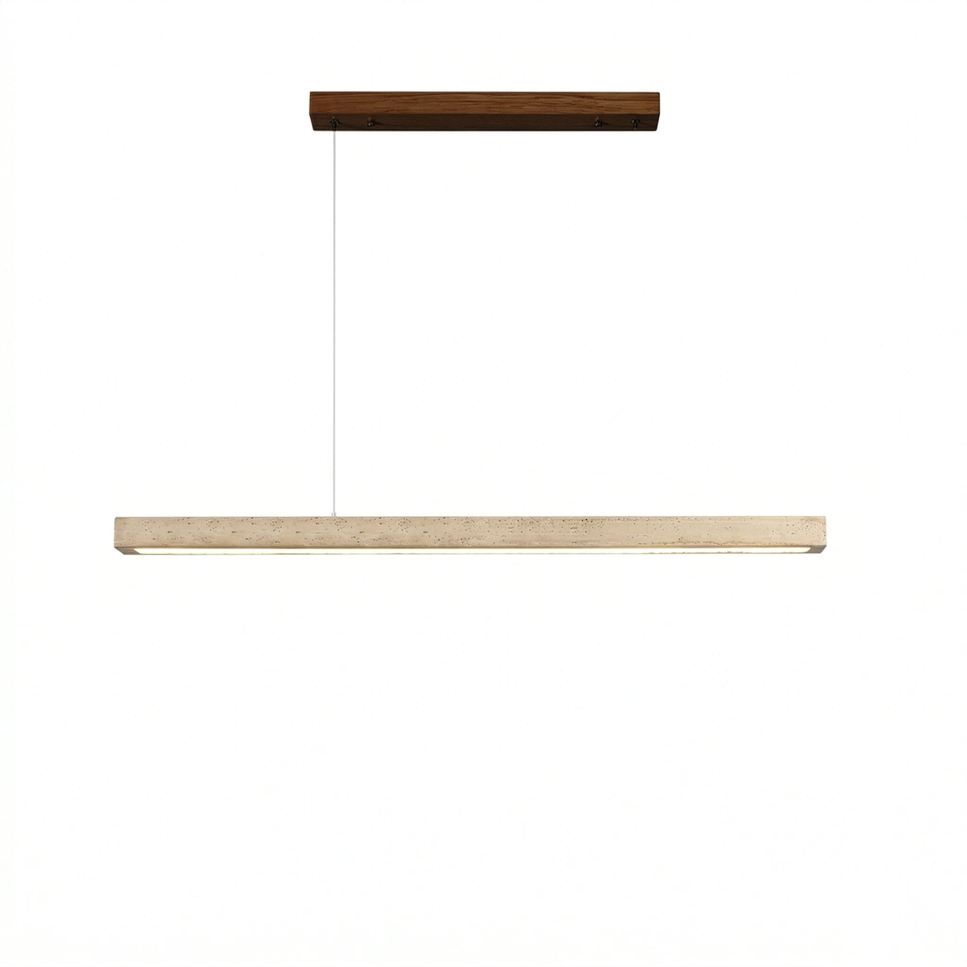 Umberto Minimalist Travertine Linear Pendant Light