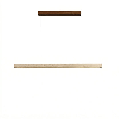 Umberto Minimalist Travertine Linear Pendant Light