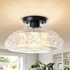 Cassandra American Country Patterned Glass Ceiling Light