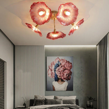 Pranavi Lotus Leaf Glass Ceiling Light