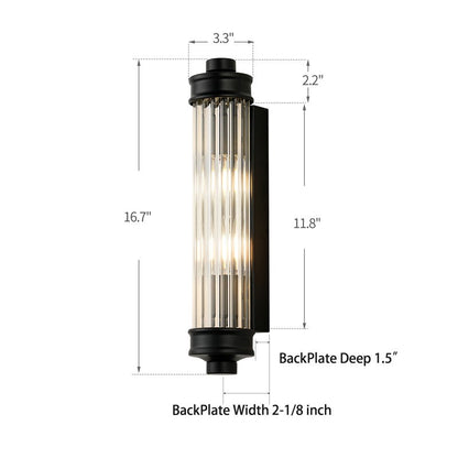 Raelin Retro Cylindrical Ribbed Glass Sconce