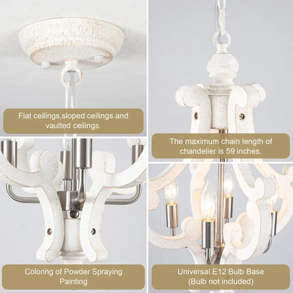 Astridina Rustic Antique Wooden French Country Chandelier