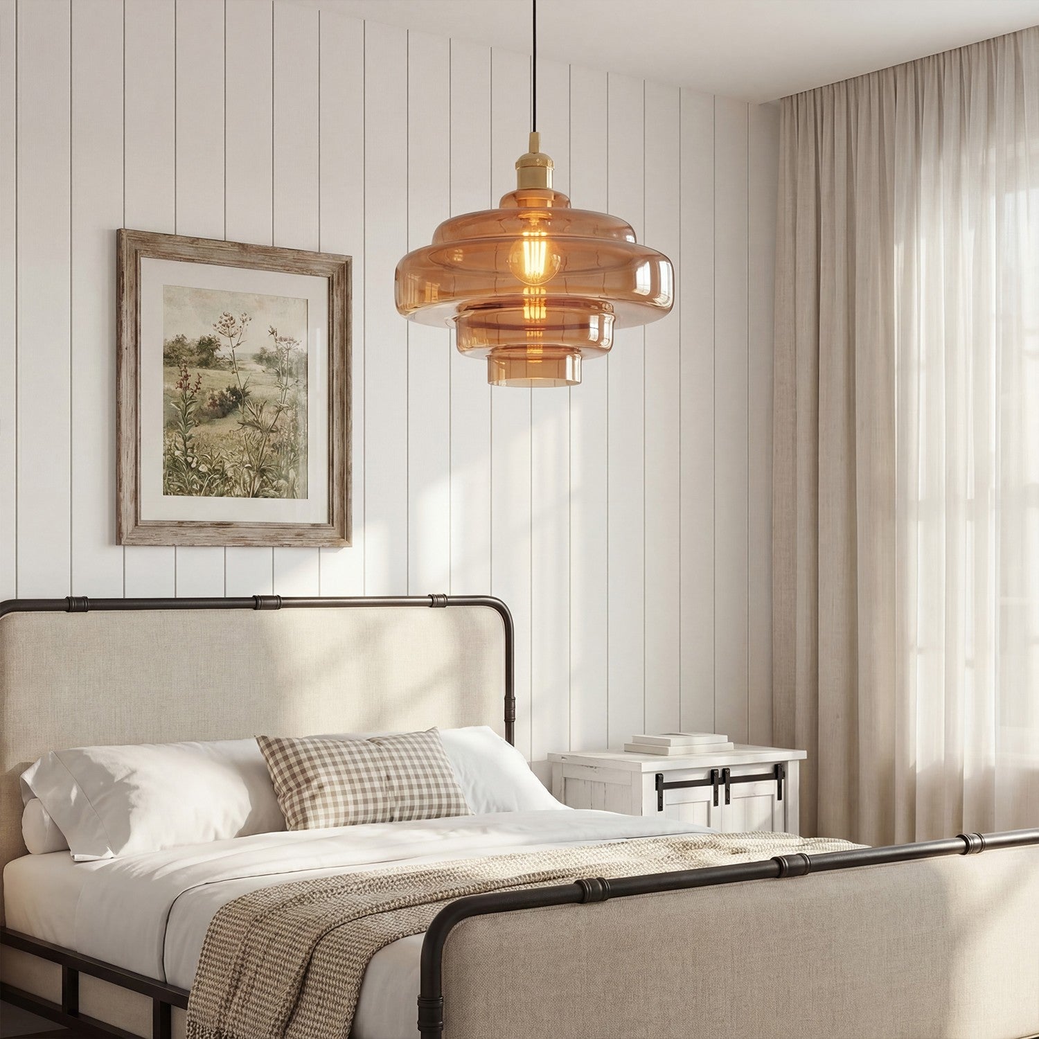 Yves Vintage Tiered Glass Pendant Light