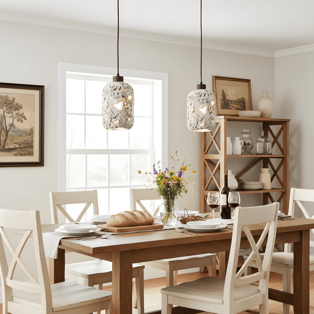 Kianu Wabi-Sabi Travertine Barrel Pendant Light