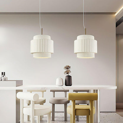 Brisby Striped Frosted Fluted Ceramic Pendant Light
