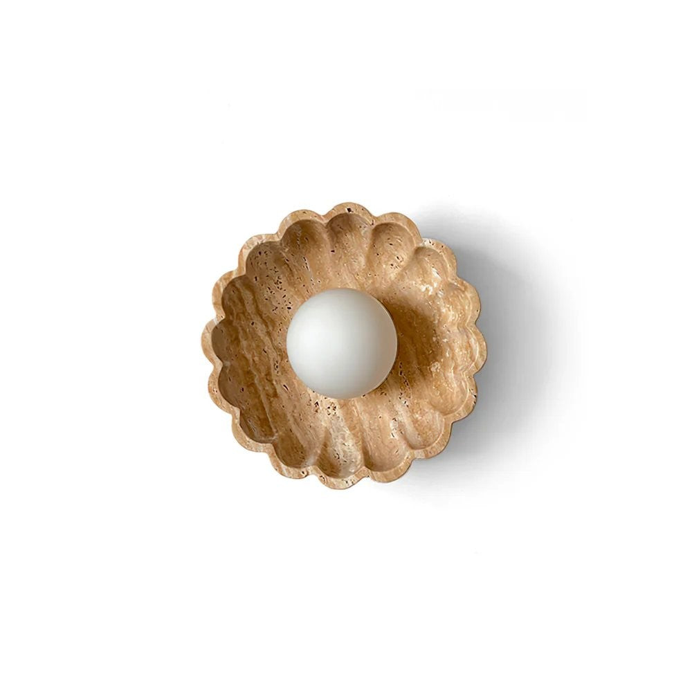 Ailish Modern Travertine Flower-Shaped Wall Lamp
