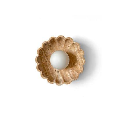 Ailish Modern Travertine Flower-Shaped Wall Lamp