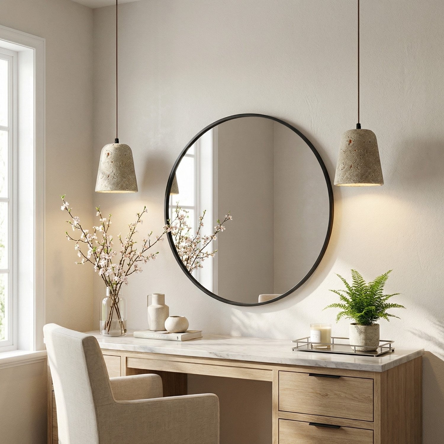 Bowen Wabi-Sabi Mini Travertine Pendant Light
