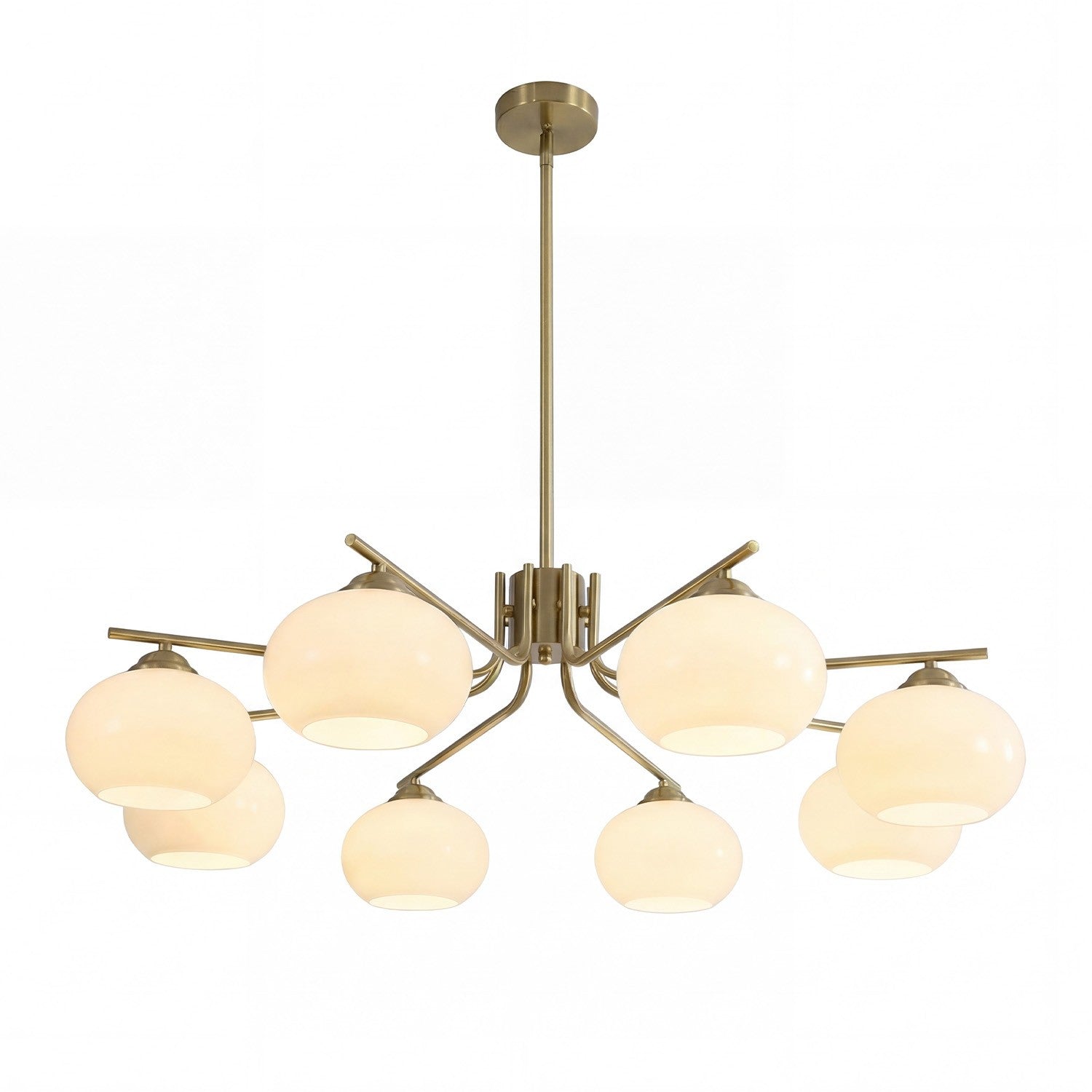 Kairox Mid Century Bauhaus Large Glass Globe Sputnik Chandelier
