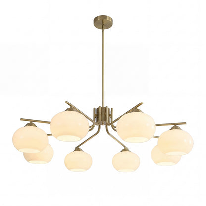 Kairox Mid Century Bauhaus Large Glass Globe Sputnik Chandelier