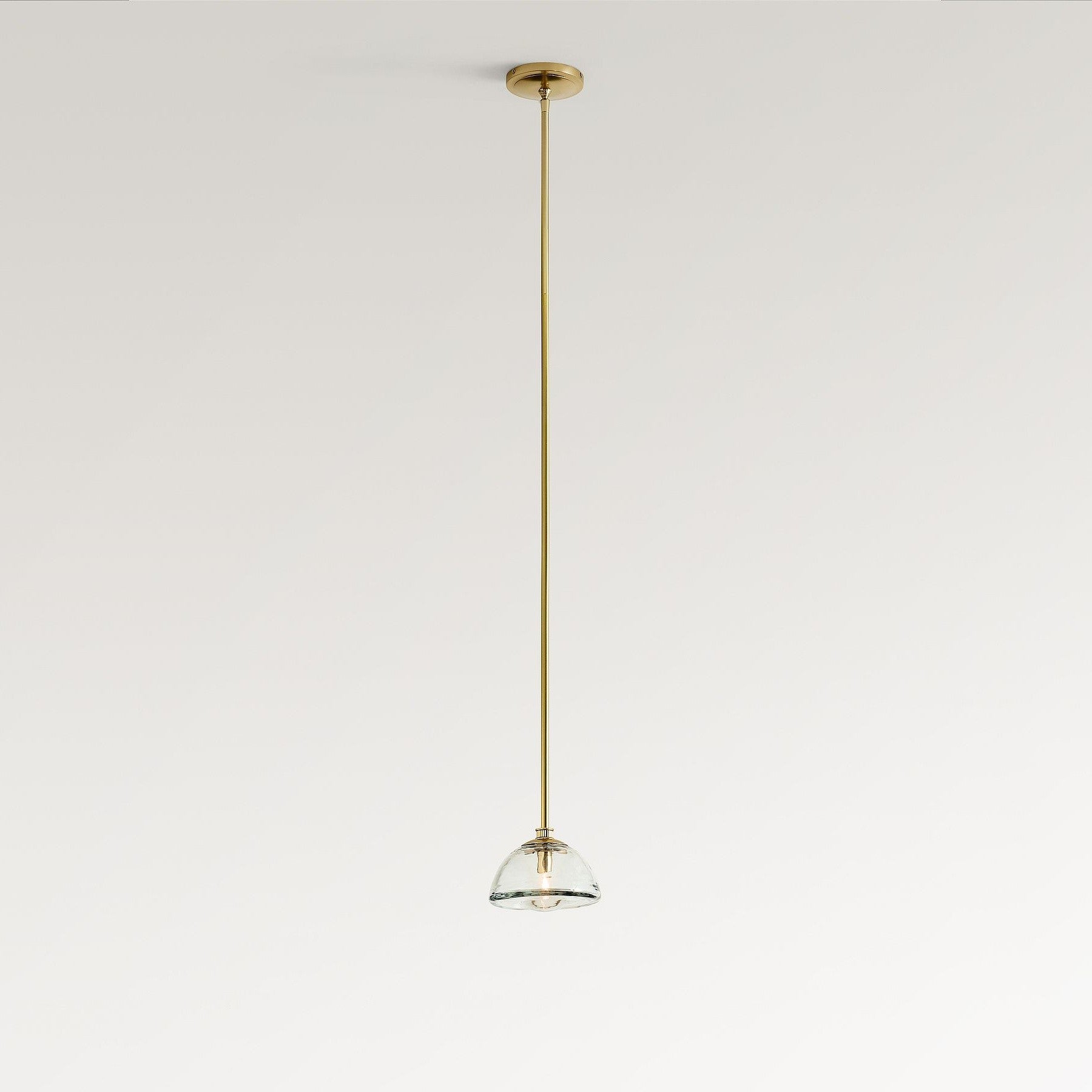 Brenna Modern Brass Cast Glass Dome Pendant Light