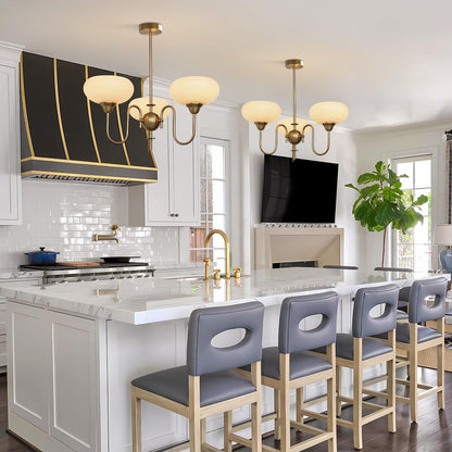 Luna Cream White Bubble Glass Chandelier
