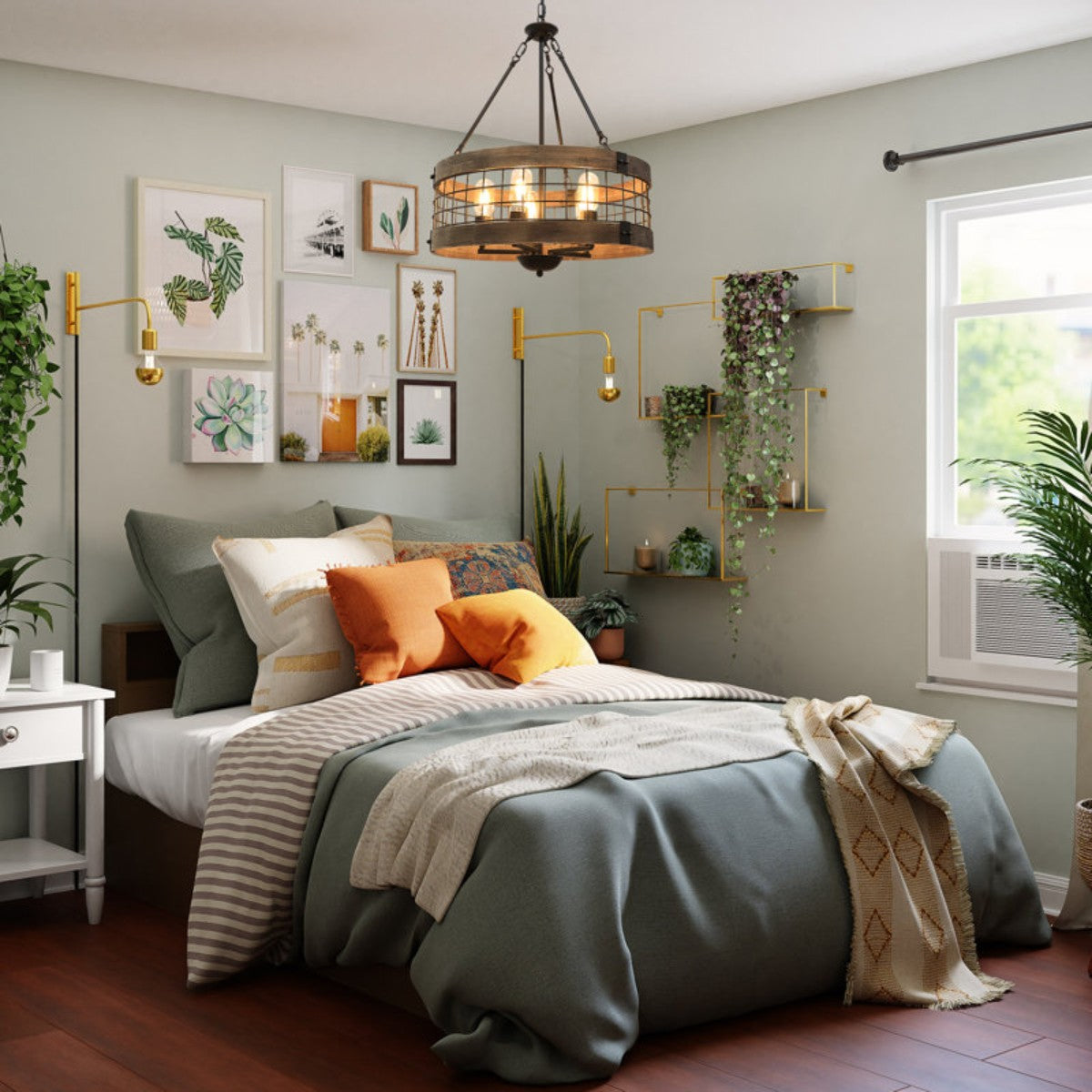 Blythe Rustic Industrial 5-Light Drum Chandelier