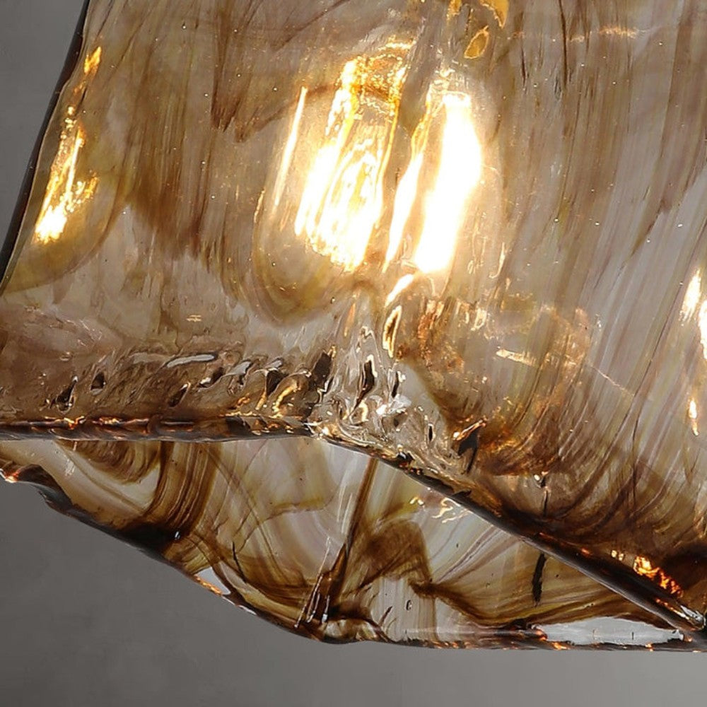 Nyxalis Vintage Brass Glass Pendant Light