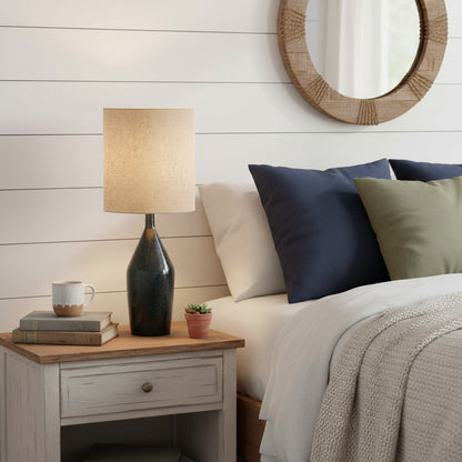 Daphne Vintage Ceramic Linen Shade Table Lamp