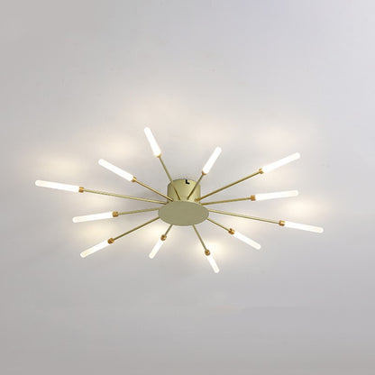 Pranika Modern Sputnik LED Fireworks Semi Flush Mount Ceiling Light