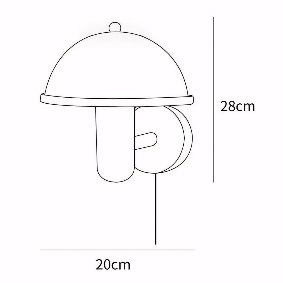 Zera Wood Mushroom White Milk Shade Plug In Sconce