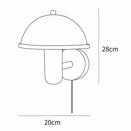 Zera Wood Mushroom White Milk Shade Plug In Sconce