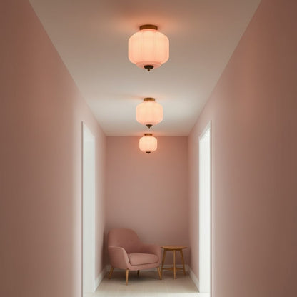 Conran Vintage Milk Glass Semi Flush Mount Eloise Ceiling Light