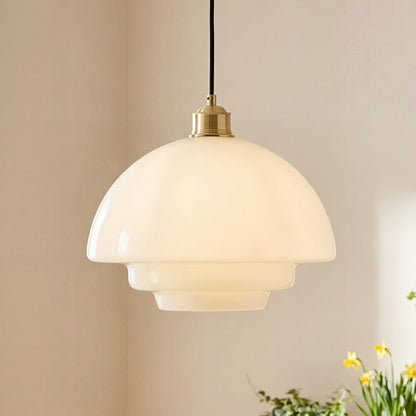 Ritika Vintage Art Cream Multi-Shape Glass Pendant Light