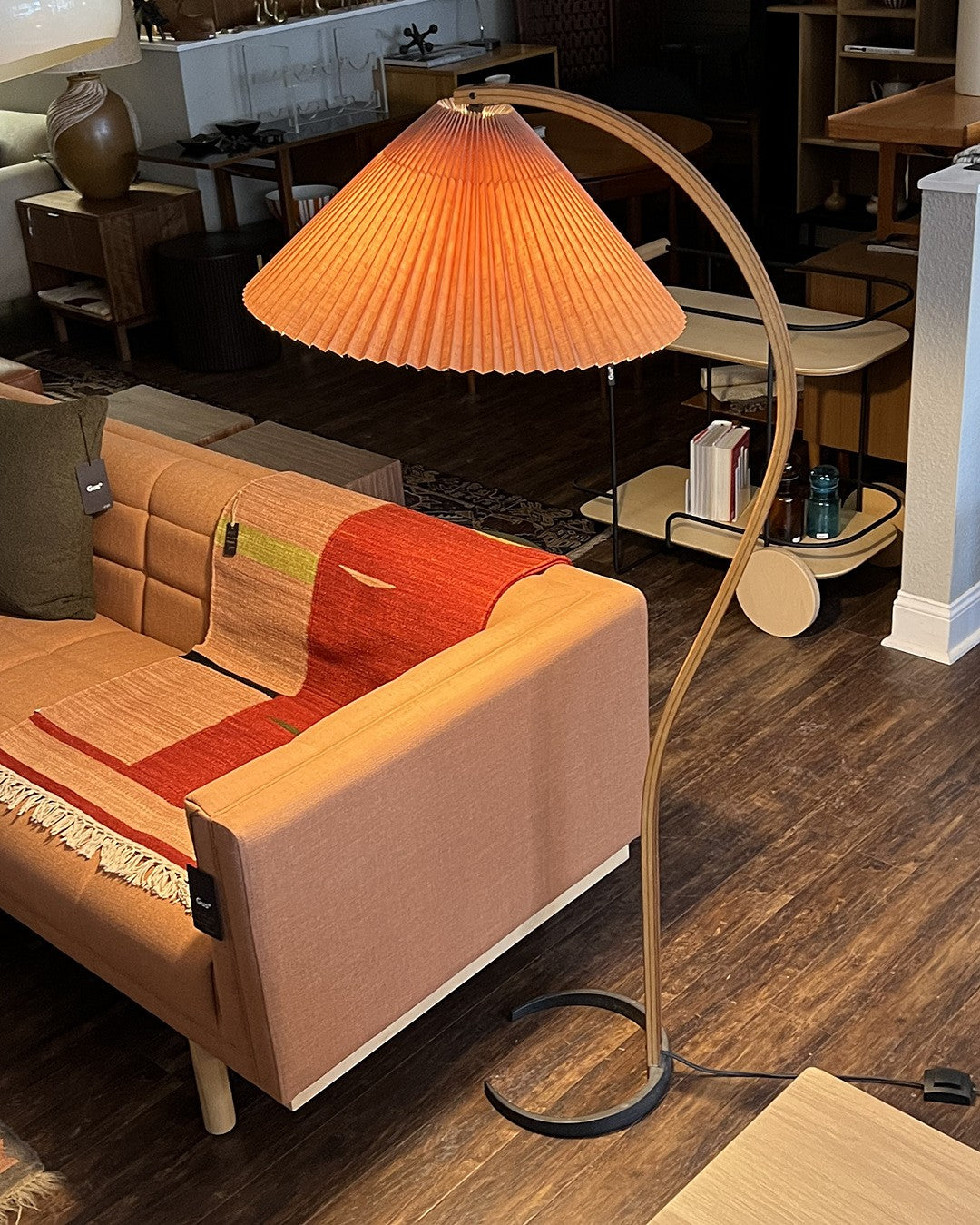 Anamika Vintage Mid Century Wooden Floor Lamp
