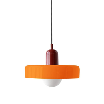 Xanadu Bauhaus Stained Glass Disc Pendant Light