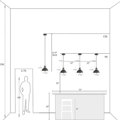 Hendon Industrial Matte Black Wrought Iron Dome Pendant Light