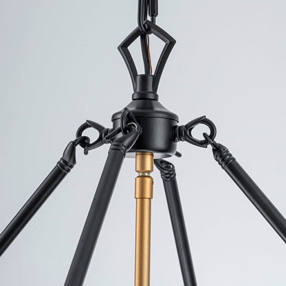 Merrick Metal Lantern Round Glass Chandelier