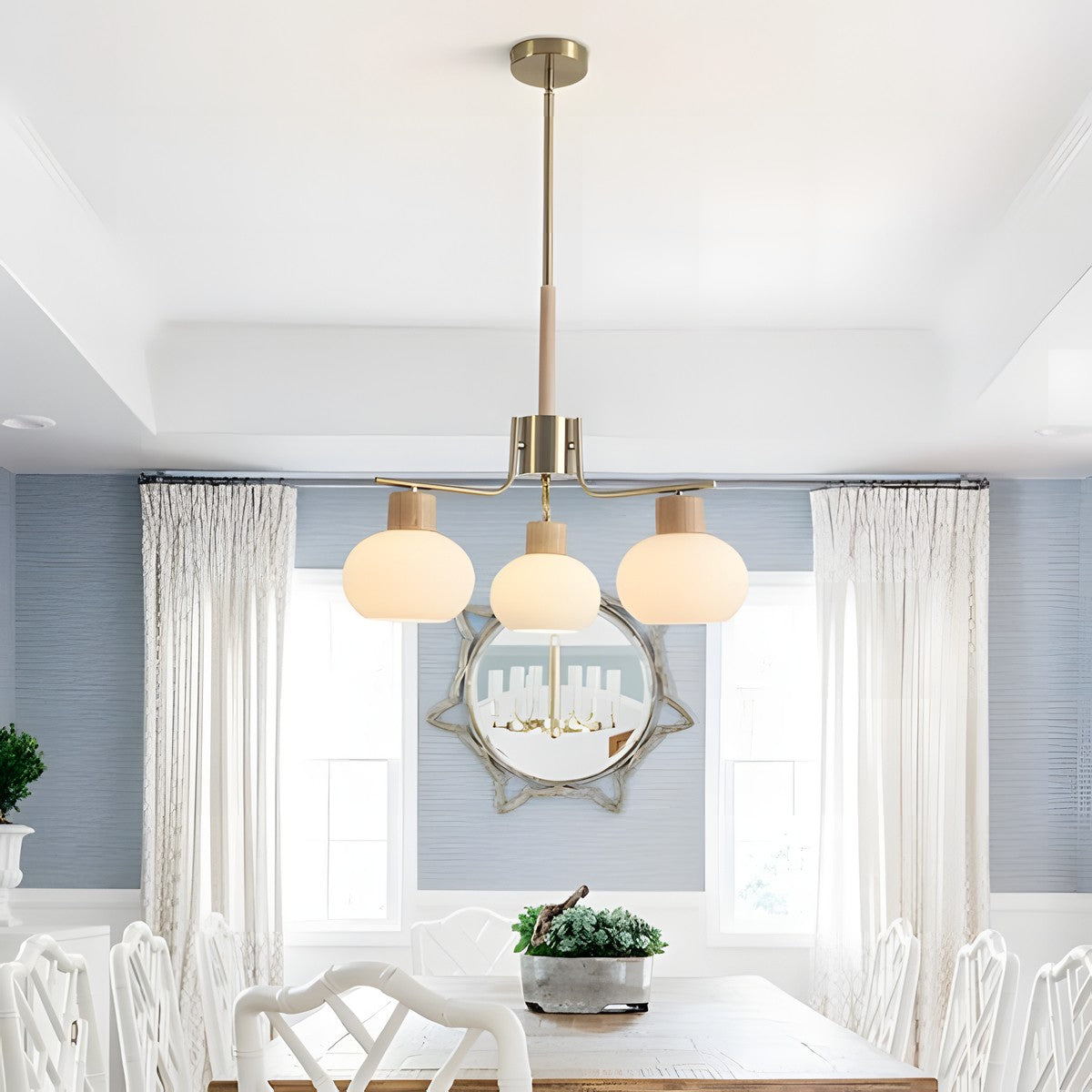 Jesper Gold Modern Frosted Glass Chandelier