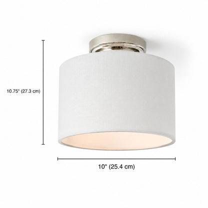 Kaethe Fabric Drum Shade Semi Flush Mount Light