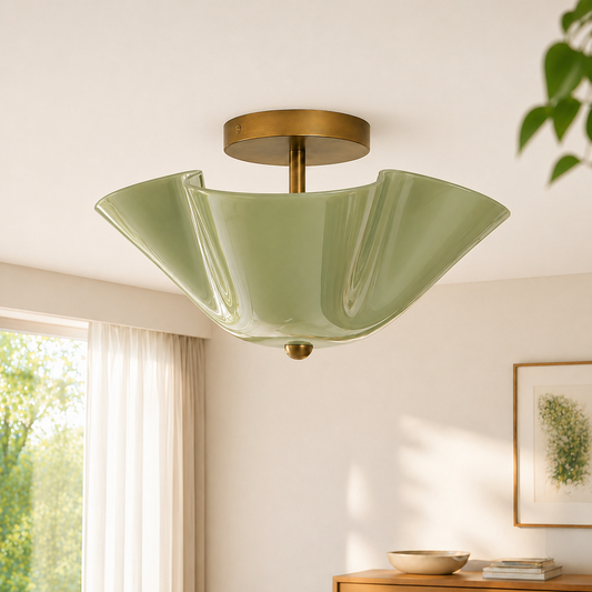 Esmay Modern Wavy Glass Fazzo Flush Mount Ceiling Light
