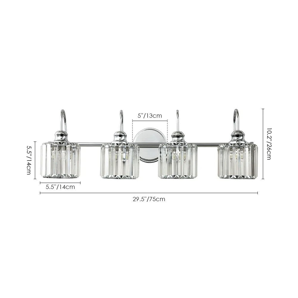 Naeris Modern Square Crystal Wall Sconce