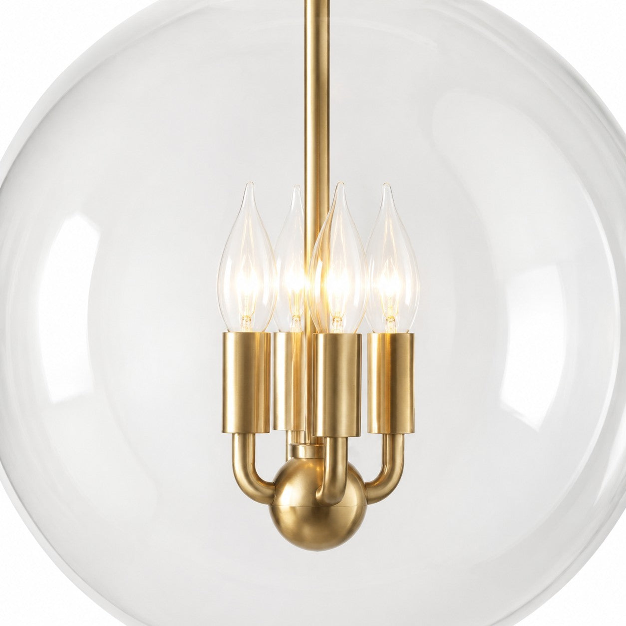 Oona Farmhouse Gold Glass Globe Pendant Light