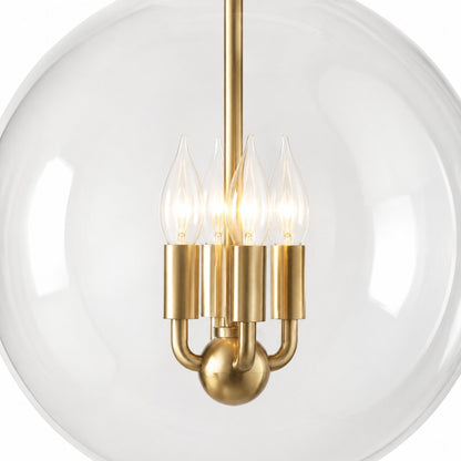 Oona Farmhouse Gold Glass Globe Pendant Light