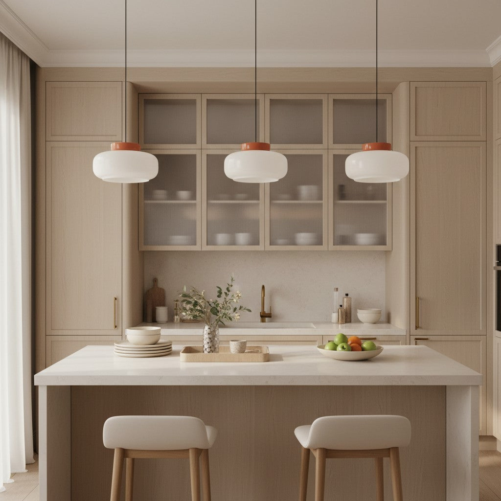 Smith Modern Nordic Bauhaus Macarons Bowl Shade Ceramic Pendant Light