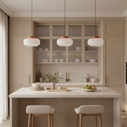 Smith Modern Nordic Bauhaus Macarons Bowl Shade Ceramic Pendant Light