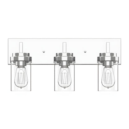 Pyros Farmhouse Clear Glass Cylinder Vanity Wall Light