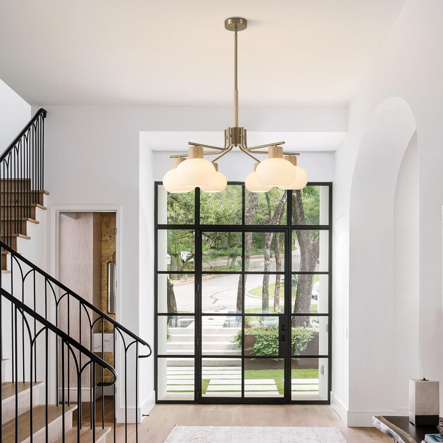 Jesper Gold Modern Frosted Glass Chandelier
