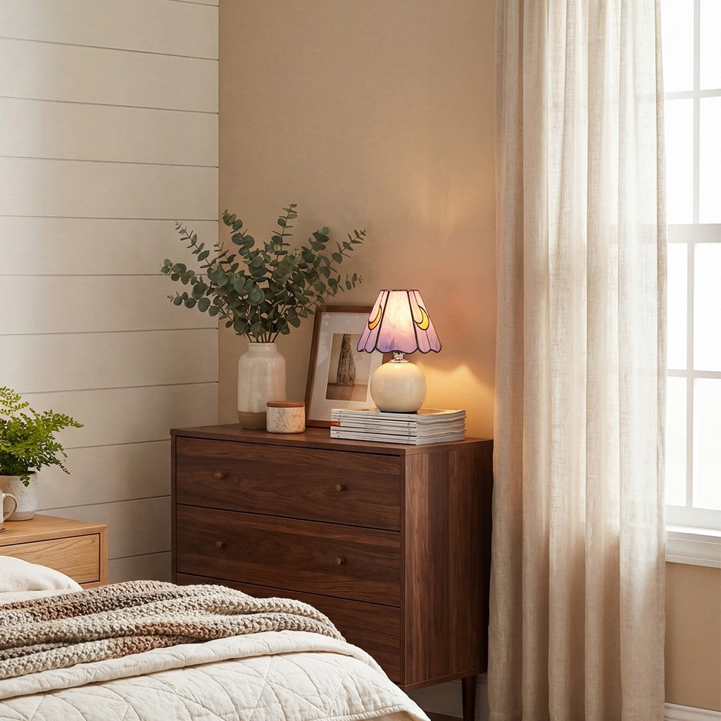 Eirwen Mini Tiffany Moon Bedside Lamp