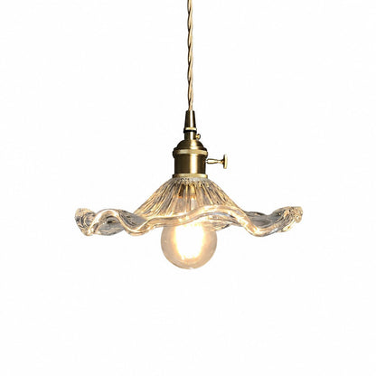 Liliana Retro Hibiscus Flower Glass Shade Pendant Light