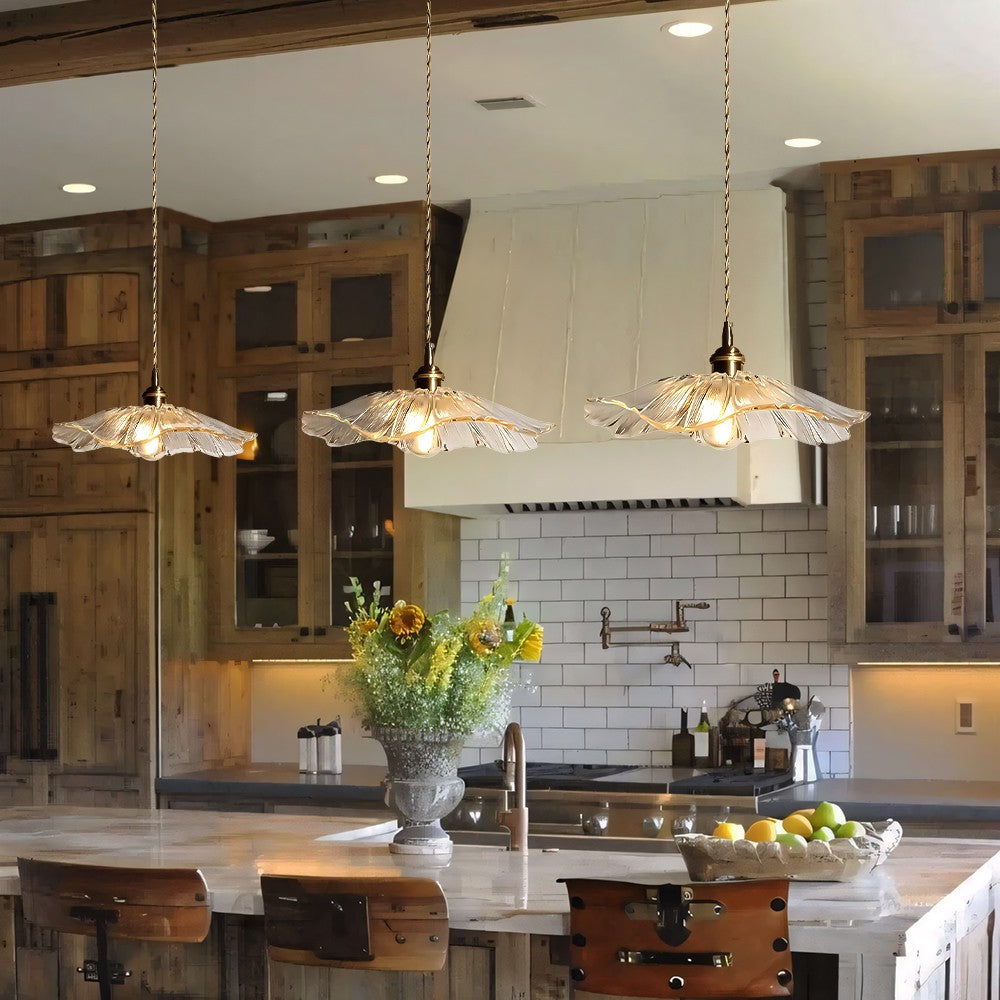 Callista Retro Lotus Creative Glass Pendant Light