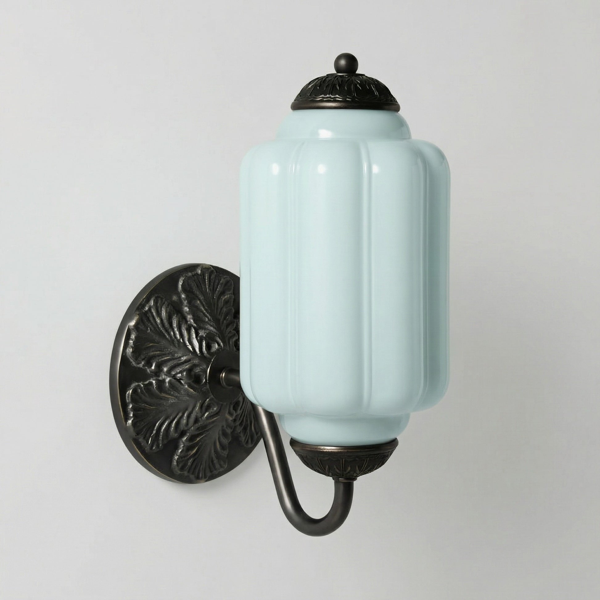 Cyrilith Vintage Milk Glass Oiled Brass Eloise Sconce