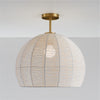 Dronor Ivory Woven Rope Globe Semi Flush Mount Light