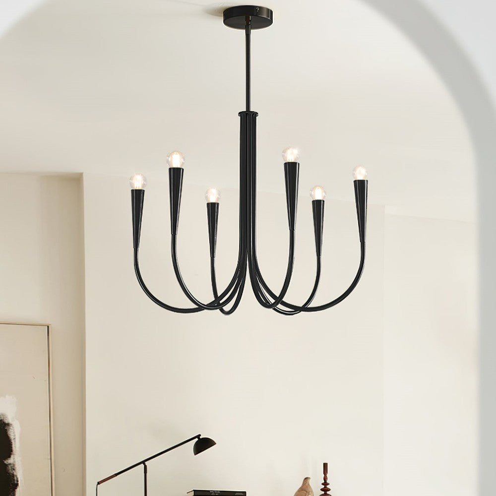 Luren Light Luxury Candle Iron Branch Chandelier