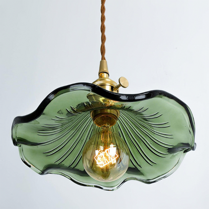 Liliana Retro Hibiscus Flower Glass Shade Pendant Light