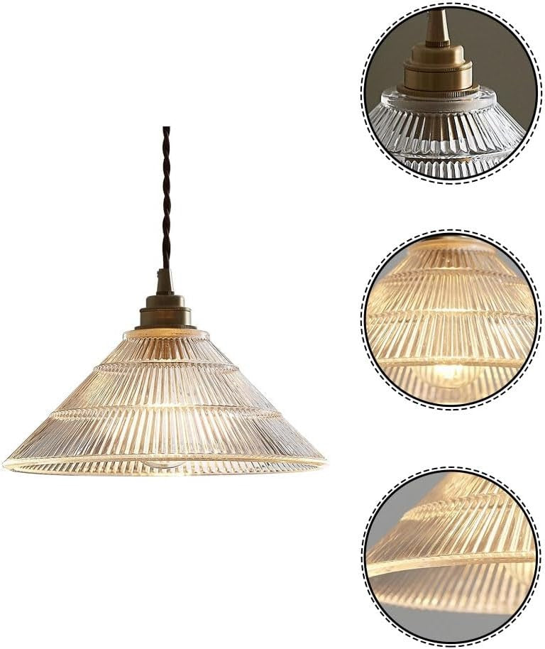 Draxith Retro Japanese Striped Stained Glass Droplight