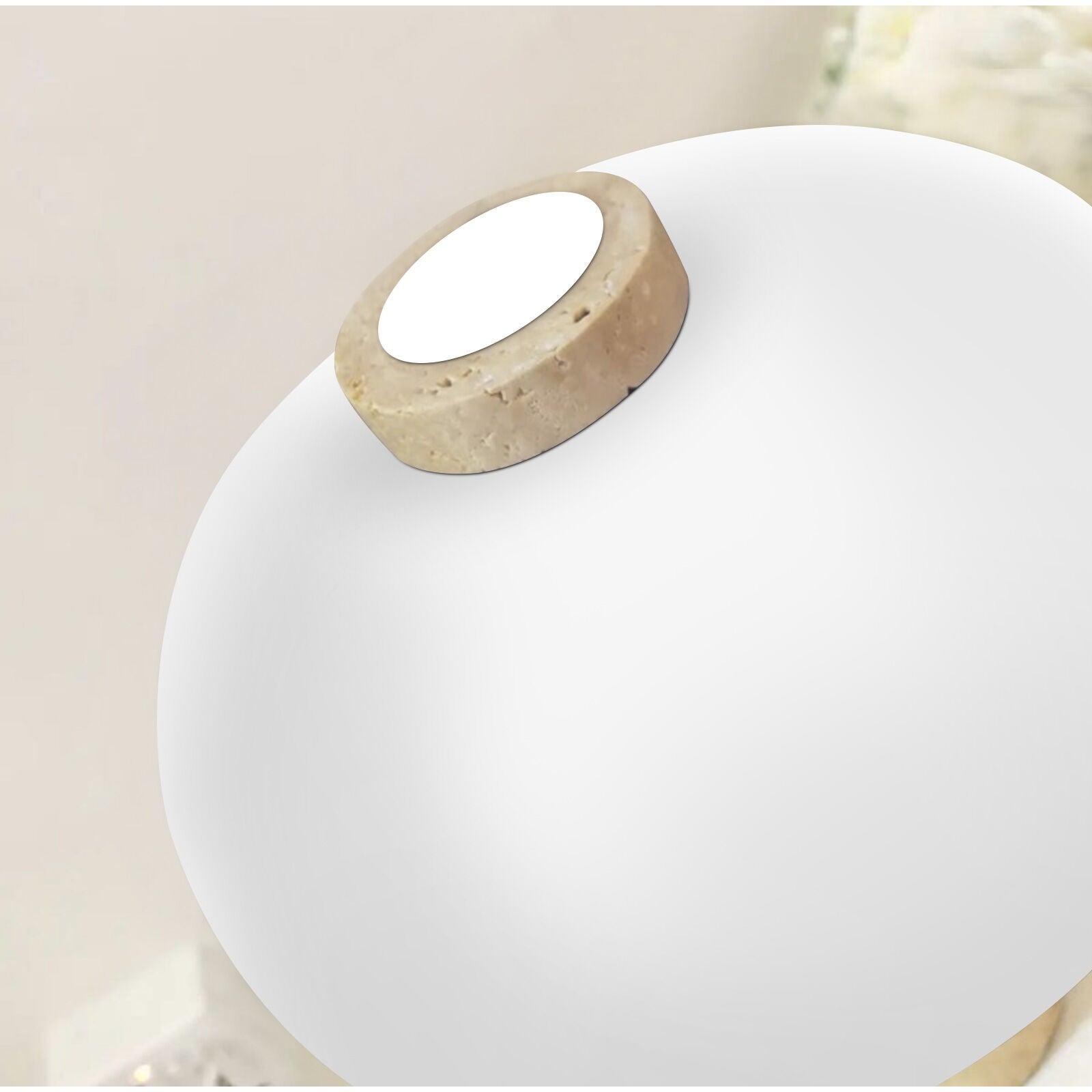 Salma Travertine Mushroom LED Table Lamp