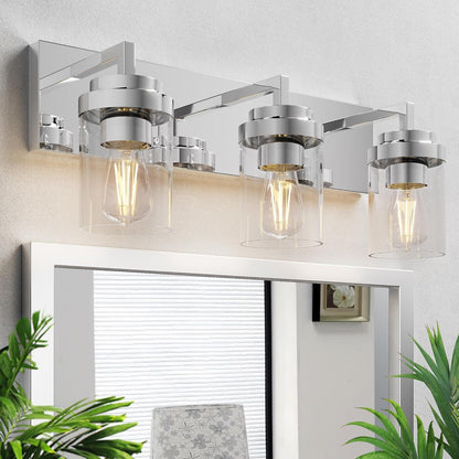 Pyros Farmhouse Clear Glass Cylinder Vanity Wall Light